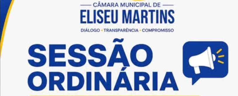 Câmara Municipal de Eliseu Martins, convida população para Sessões Ordinárias nos dias 28 e 29 de maio